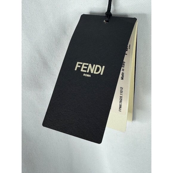 Fendi Men's White Monogram Insert Hoodie Sweatshirt Jersey White Brown Size S NW - Picture 11 of 14